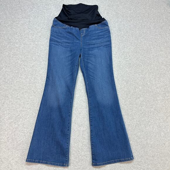 Isabel by Ingrid+Isabel Flare Maternity Jeans WMN 16 Blue Ankle Bootcut Med Wash - Picture 1 of 9